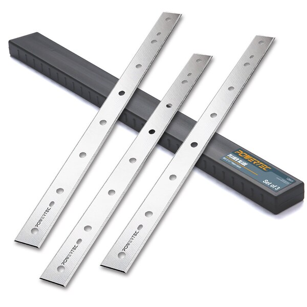 Powertec 12-1/2 Inch Planer Blades for DeWalt DW734 Planer, RPL Woodworking Planer Knives for DW7342, 3PK 128010 - main